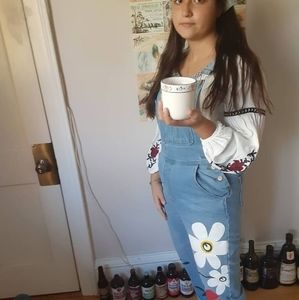 Flower power overalls.